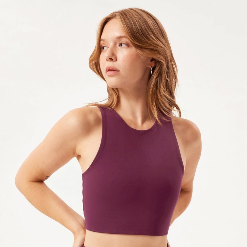 Girlfriend Collective Plum Dylan Tank Bra - XS